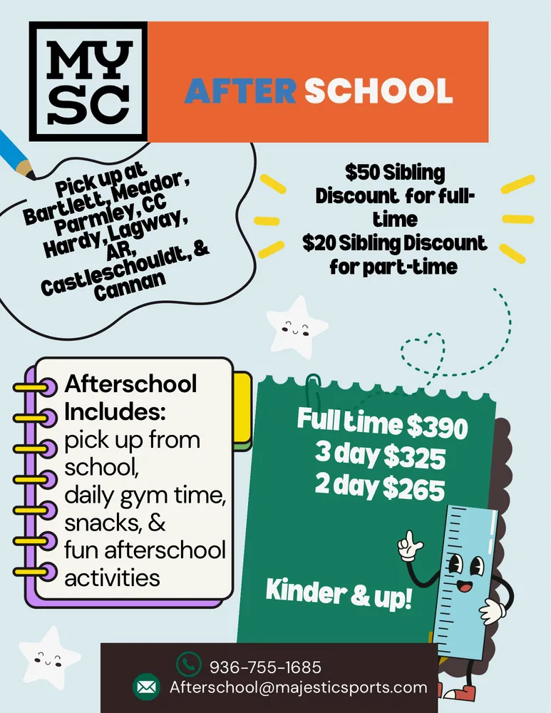 Majestic After School program details flyer