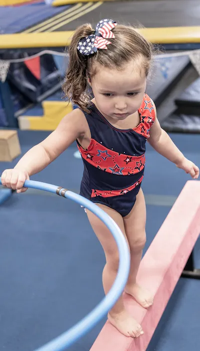 Toddler balance beam training